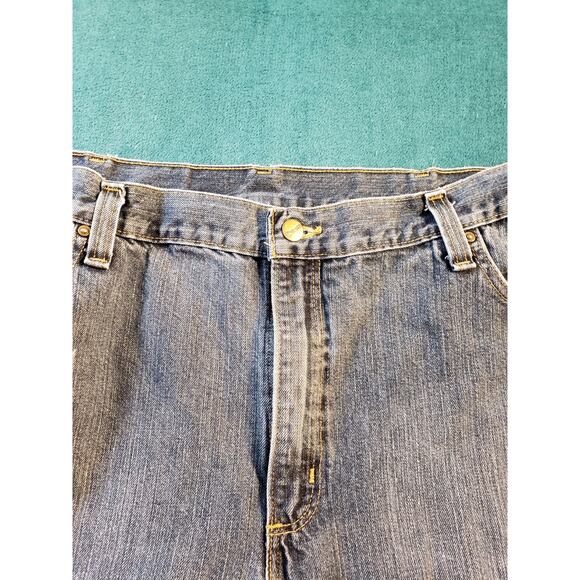 Carhartt Jeans Size 42x30 Mens Blue Stretch Pants Denim Casual Work Straight - Picture 5 of 12